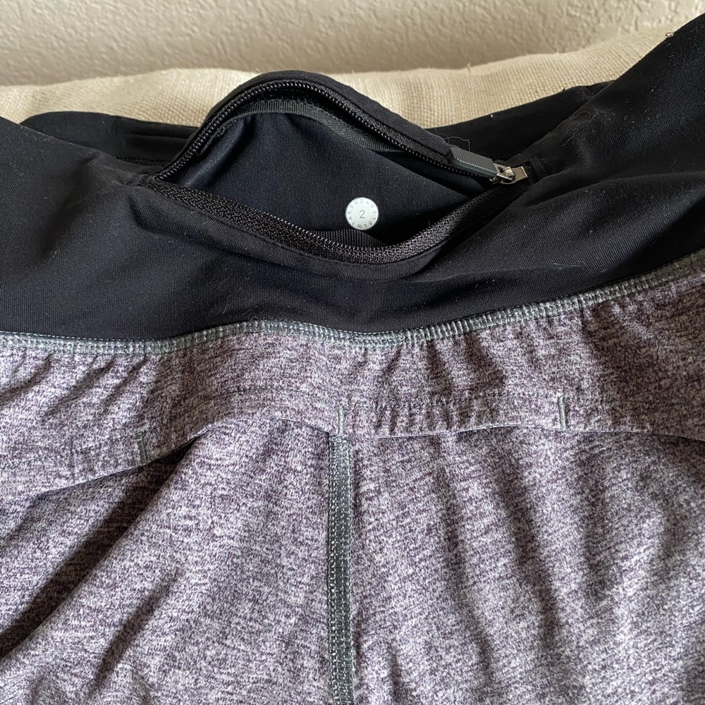 lululemon athletica Black and Gray Athletic Shorts